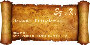 Szabadi Krisztofer névjegykártya