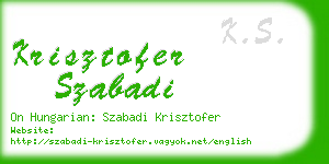 krisztofer szabadi business card